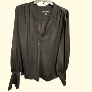 Banana Republic Factory Black Satin Blouse | Size Medium
